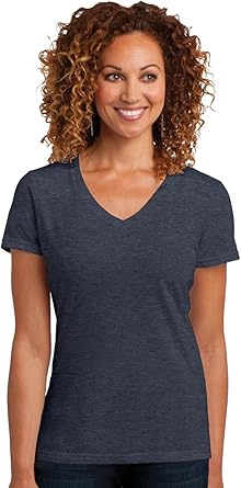 Women's Perfect Blend V Neck Tee Heathered Navy